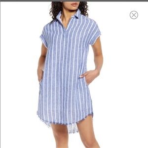 beachlunchlounge Striped Blue and White Mini Dress